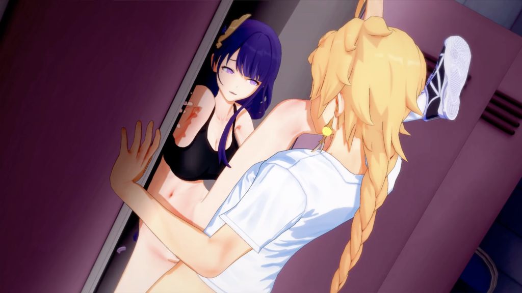 [Gray] Raiden Ei x Aether (Gym Locker)
