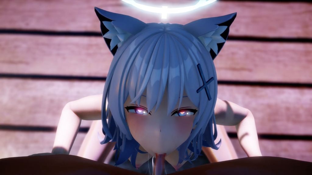 [玲萌] 水着シロコの身体をジロジロ見ていたら襲われておちんちんしゃぶられちゃうお話